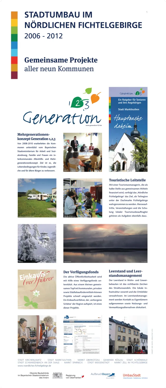 Nördliches Fichtelgebirge: Ausstellungstafel 5, gemeinsame Projekte der Kommunen