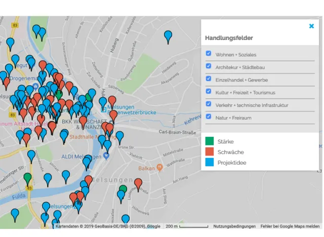 Interaktive Stadtkarte ›Melsungen 2040‹