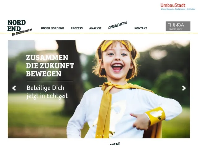 Startseite für die Online-Befragung in Fulda Nordenend