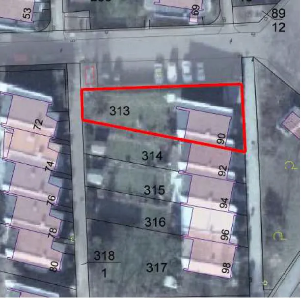 Gießen_Blumenviertel_Lageplan über das Luftbild mit typischer Parzellierung
