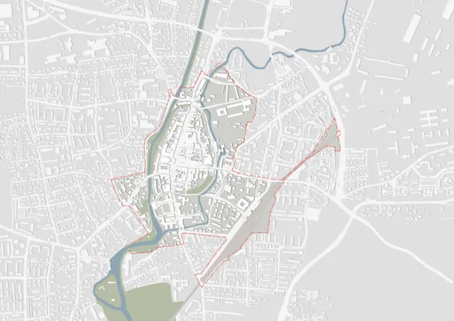 <abbr>ISEK</abbr> Erding- Abgrenzung Untersuchungsgebiet
