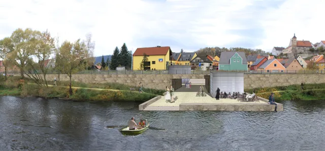 Nabburg: Bereich an der Naabbrücke nach Verlegung der Straße und möglicher Umgestaltung