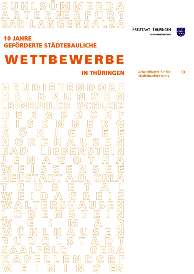 Publikation: 10 Jahre geförderte städtebauliche Wettbewerbe in Thüringen