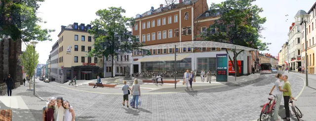 Hof/Saale: Sonnenplatz, Aufwertungskonzept (Bildmontage)