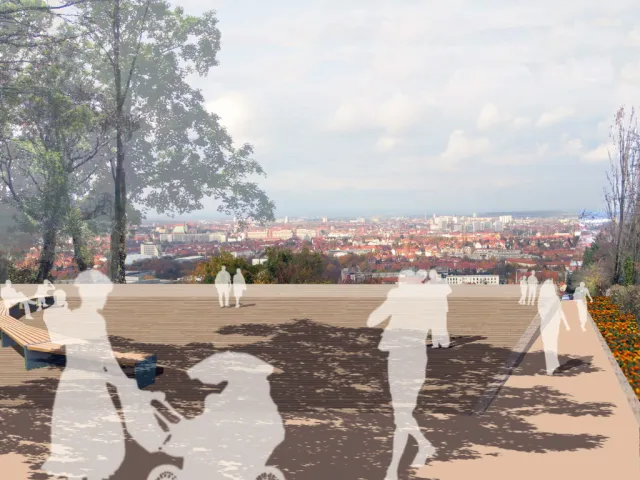 Erfurt: Bildmontage Aussichtsterrasse